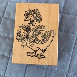 New PSX F 627 Goose Carrying Flowers Rubber Stamp